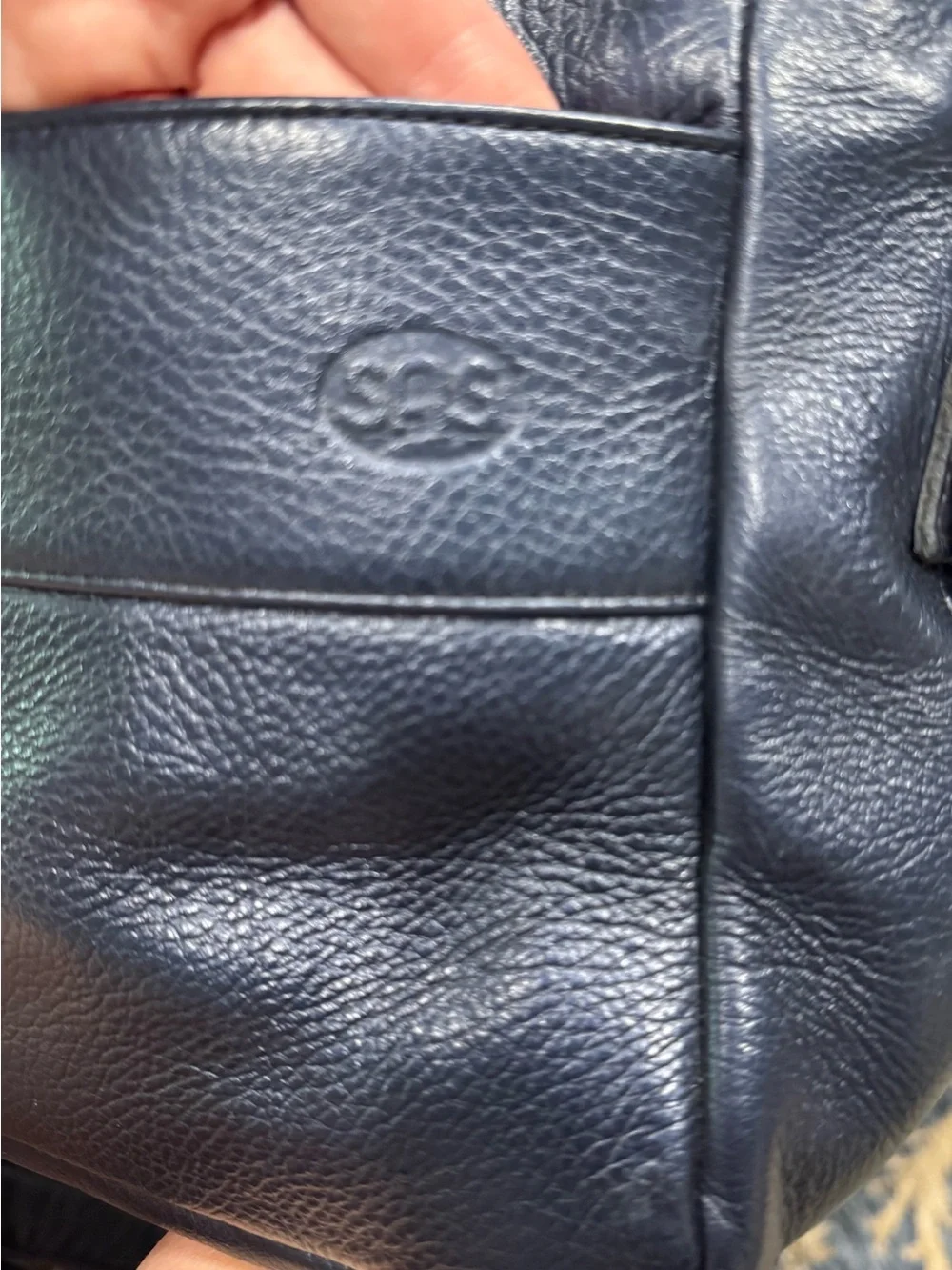 SAS Vintage Navy Leather Crossbody Bag